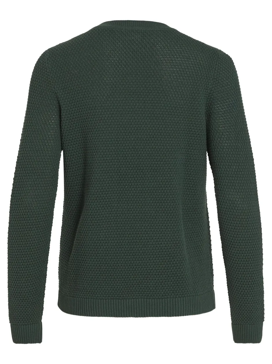 neule, VIDALO O-NECK L/S KNIT TOP Armeijanvihreä>Vila Clearance
