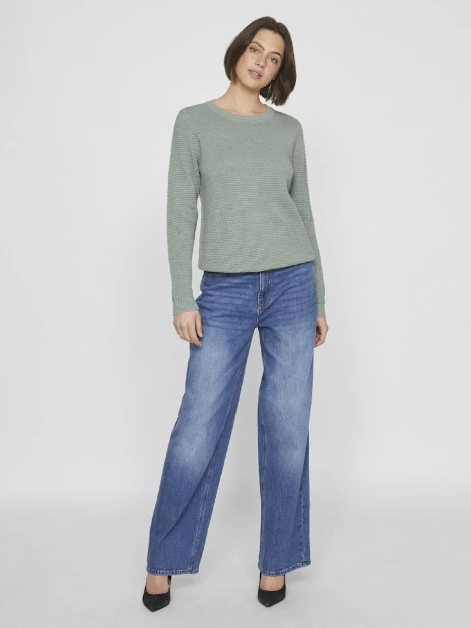 neule, VIDALO O-NECK L/S KNIT TOP>Vila New