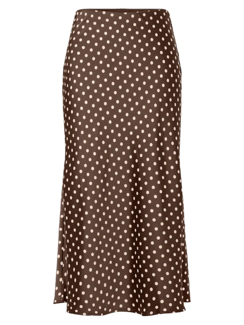 hame, YASPELLA HW MIDI SKIRT S. NOOS Pinecone Small Ecru dots>Y.A.S New