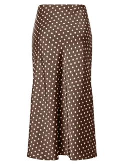 hame, YASPELLA HW MIDI SKIRT S. NOOS Pinecone Small Ecru dots>Y.A.S New