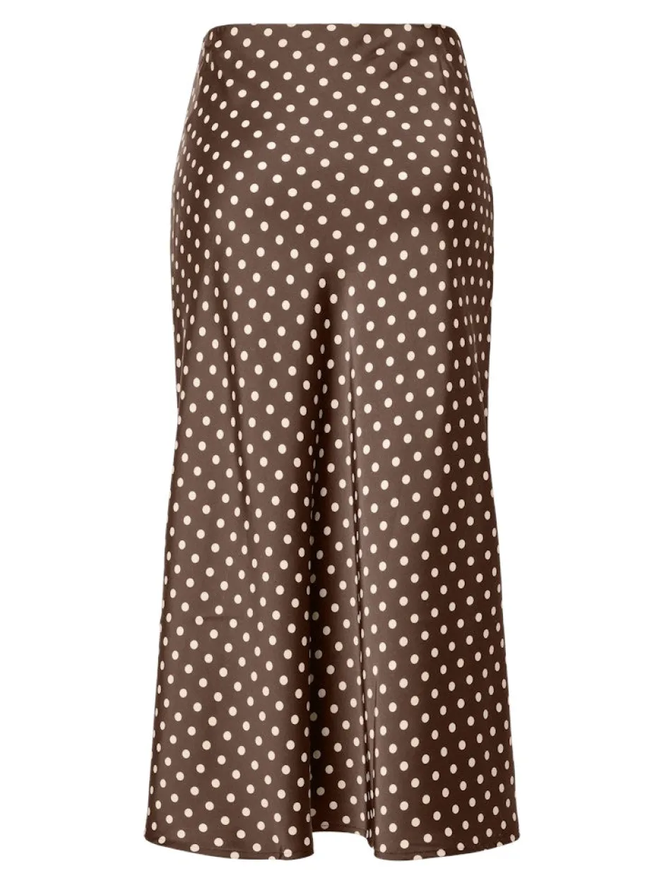 hame, YASPELLA HW MIDI SKIRT S. NOOS Pinecone Small Ecru dots>Y.A.S New