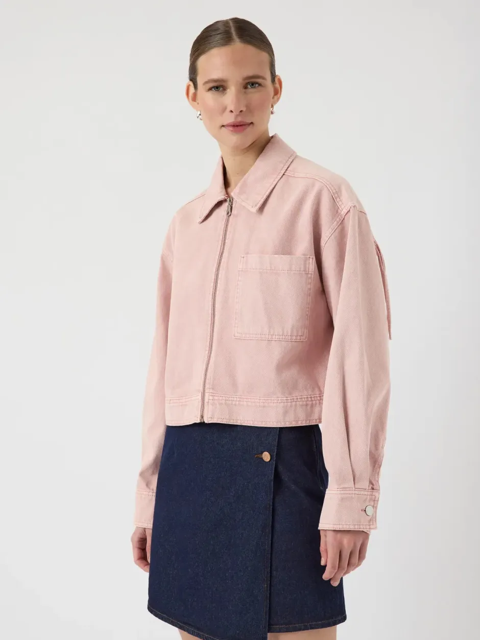 naisten farkkutakki, YASSUN LS CROP DENIM JACKET>Y.A.S Outlet