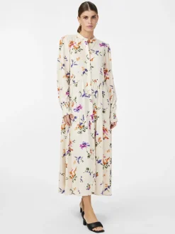 naisten mekko, YASASINA LS LONG SHIRT DRESS Valkopohjainen Kuosi>Y.A.S Best