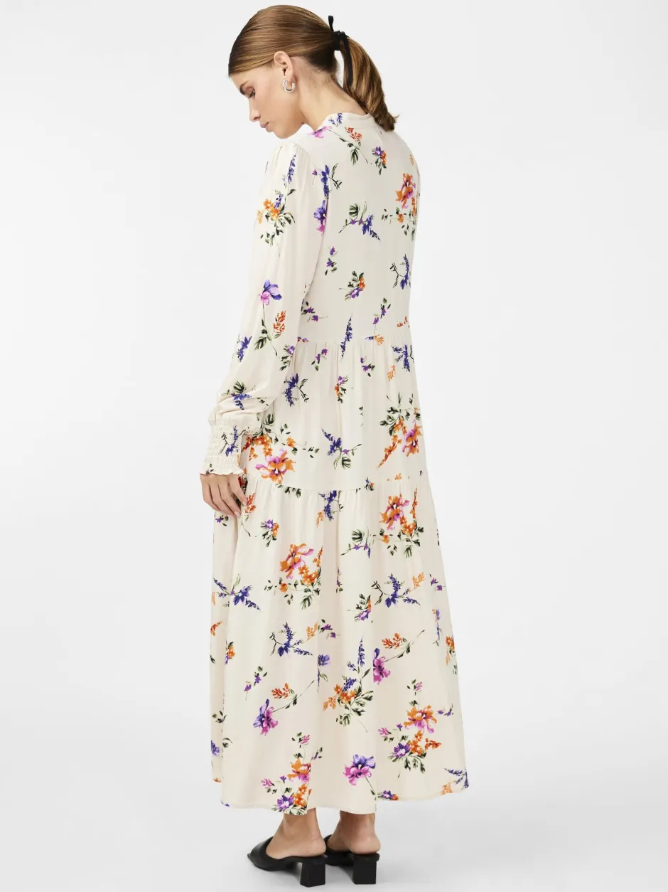 naisten mekko, YASASINA LS LONG SHIRT DRESS Valkopohjainen Kuosi>Y.A.S Best