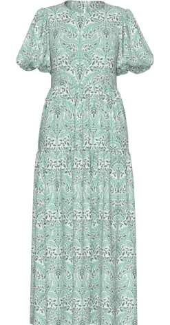 naisten mekko, YASBOTANICO SS ANKLE DRESS Vihreä Kuosi>Y.A.S Outlet
