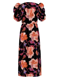 naisten mekko YASPELLA 2/4 LONG DRESS S., Black Pilana Aop>Y.A.S Best