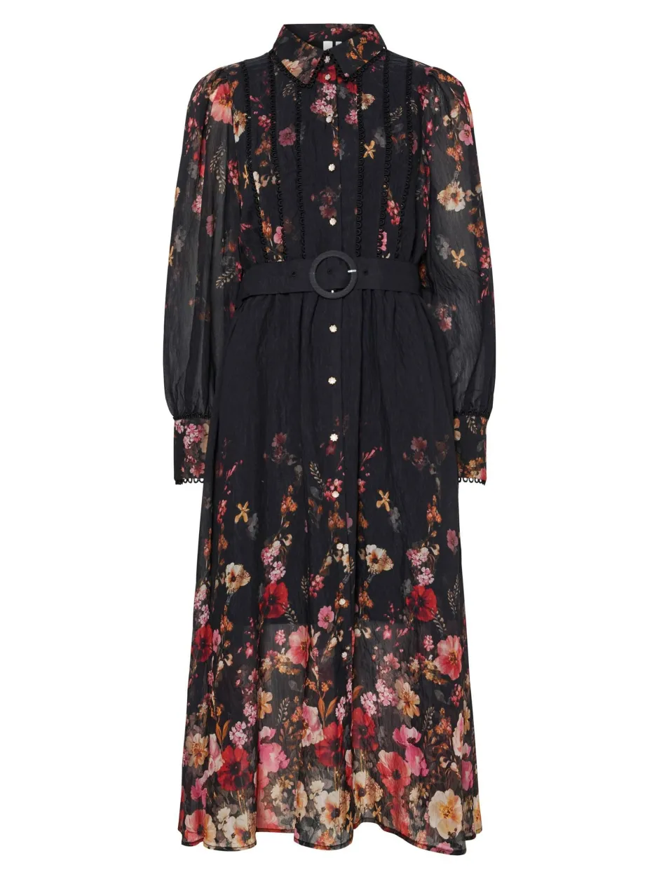 naisten mekko, YASROMANTICA LS LONG DRESS>Y.A.S