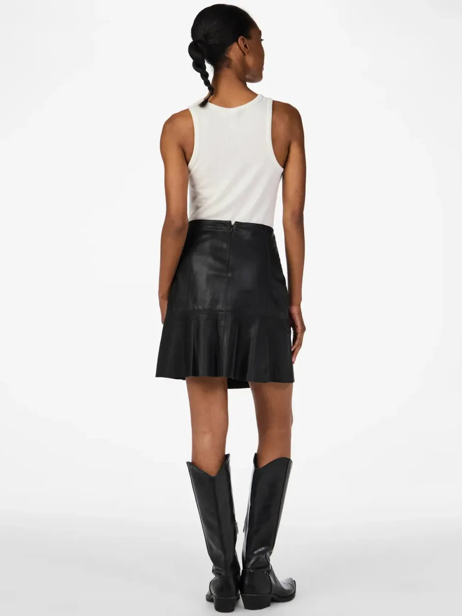 naisten nahkahame, YASCOLLY MW NAPLON LEATHER SKIRT>Y.A.S