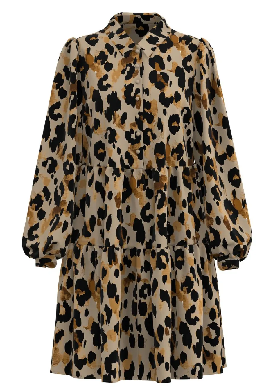 Naisten PaitaMekko, YASALIRA LS SHIRT DRESS NOOS Ruskea Kuosi>Y.A.S New