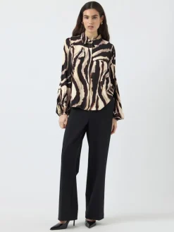 naisten paitapusero K Yasasina LS Shirt S. Noos, Sandshell Zebra print><noscript><img width=