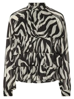 naisten pusero YASTWIGSY LS TOP, musta kuosi>Y.A.S Best