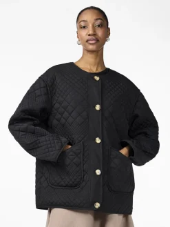 naisten tikkitakki YASLAURIE LS Padded Jacket S., musta>Y.A.S