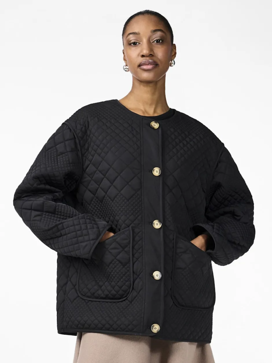 naisten tikkitakki YASLAURIE LS Padded Jacket S., musta>Y.A.S